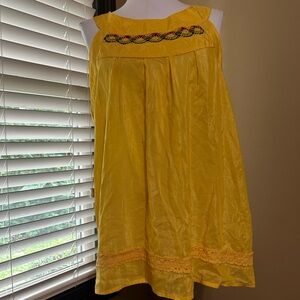 Trinity Mustard Yellow Dress with Embroidery